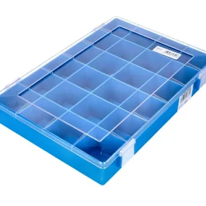 Sortierkasten Hünersdorff, Classic (225x335x55mm) 24 Fächer, blau, Polystyol Super-Preis