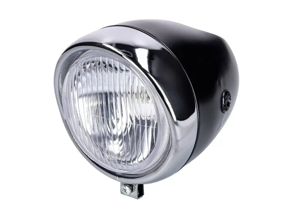 Scheinwerfer rund 130mm Gehäuse schwarz mit Chromring für Puch Mofa Nur Für Kurze Zeit