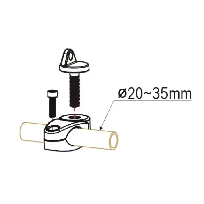 Highlight Halteklemme Scheinwerfer Aluminium schwarz Ø 20-35 mm passend für ATV / Motorrad