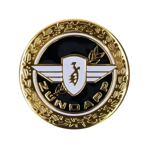 Jetzt Kaufen Aufkleber Emblem D=64mm rund gold glänzend aus Aluminium für Zündapp