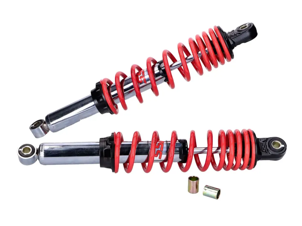 Bestpreis Stoßdämpfer Set YSS Twin PRO-X 360mm chrom rot für Simson S50, S51