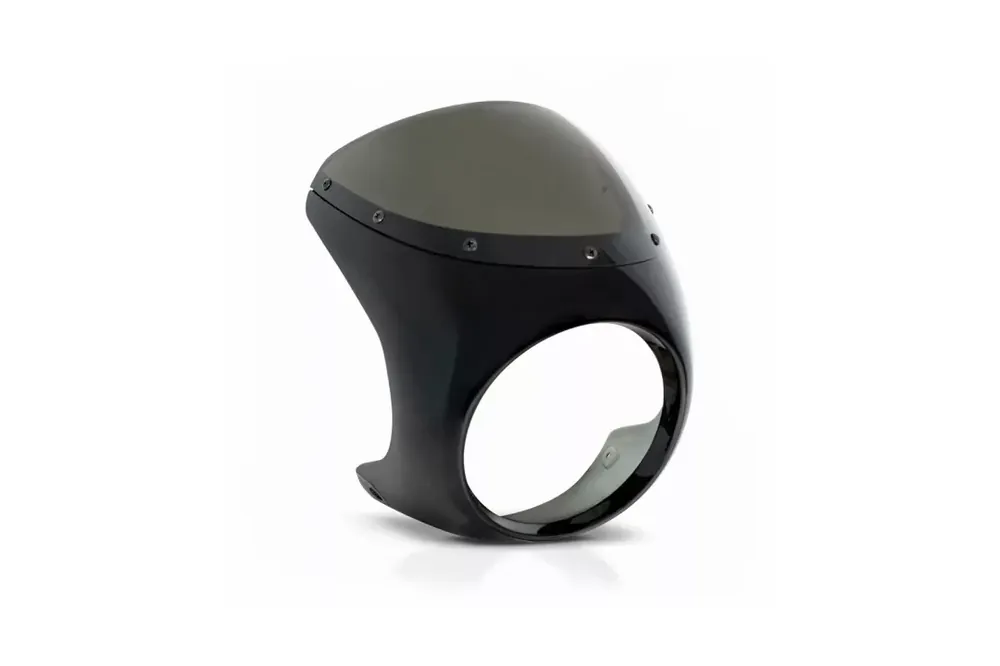 Barracuda Scheinwerfermaske CAFE RACER SCREEN Halbschale mit LED Scheinwerfer DRAGON LIGHT Kostenloser Versand