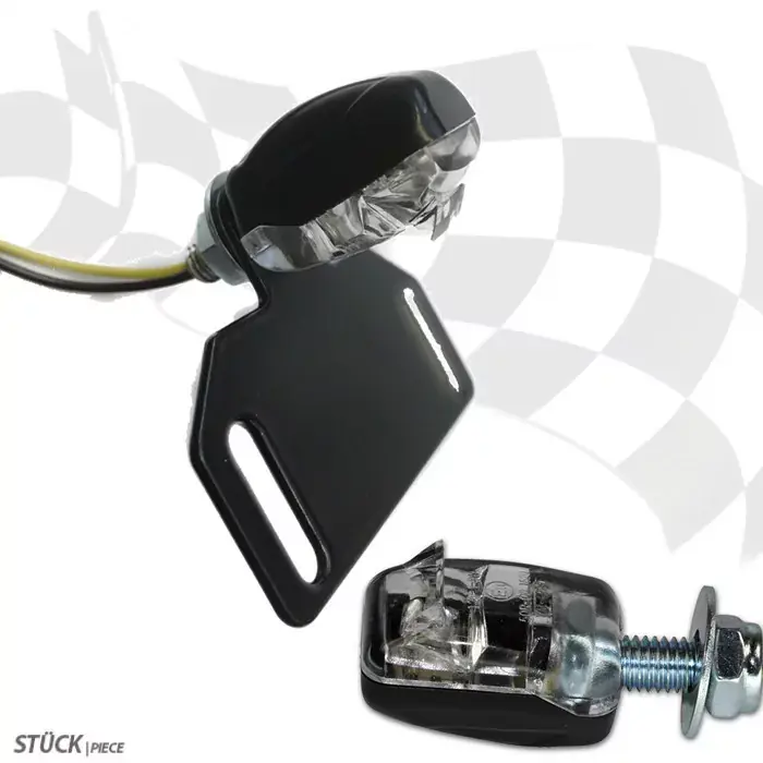 Neu Im Sortiment LED-Kennzeichenbeleuchtung "Nano" schwarz klares Glas E-geprüft