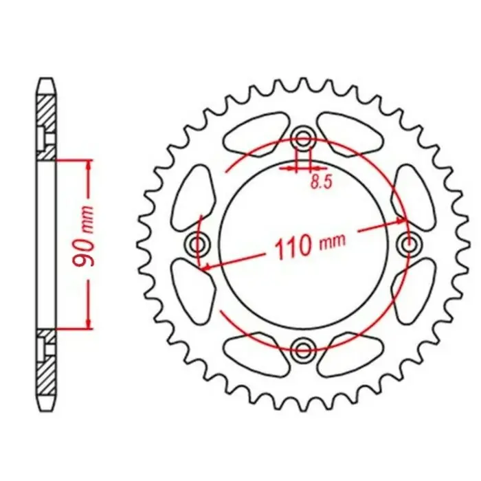Direktkauf HVR Kettenrad 45Z Stahl 50/50Pro/50Mini