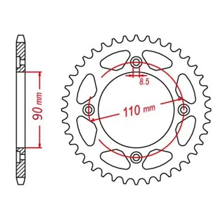 HVR Kettenrad 55Z Alu 60/65Pro Zertifiziert