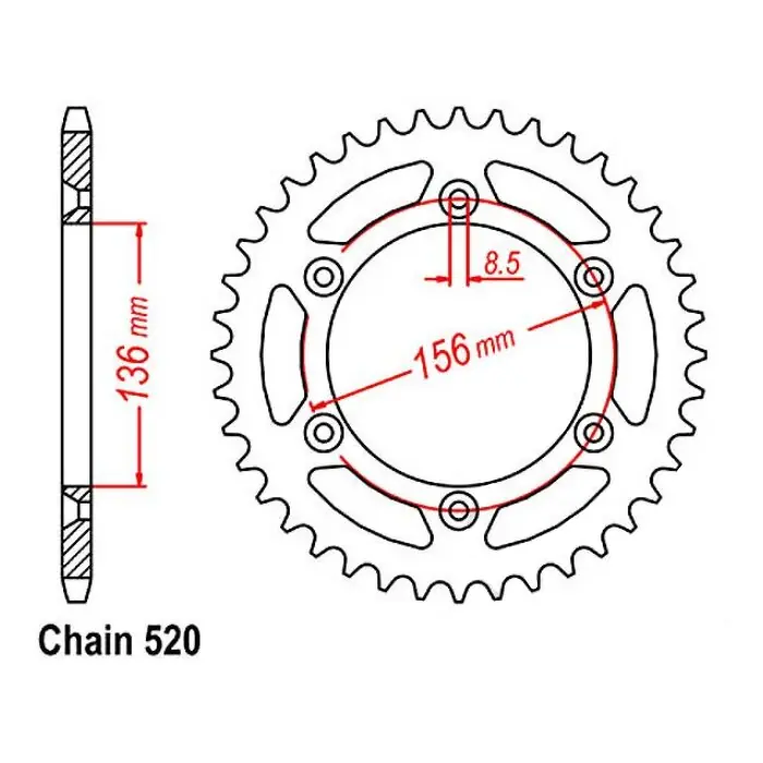 Solange Der Vorrat Reicht Kettenrad Alu 40Z 520 Senkkopf Beta RR 250 350 400 450 05-14