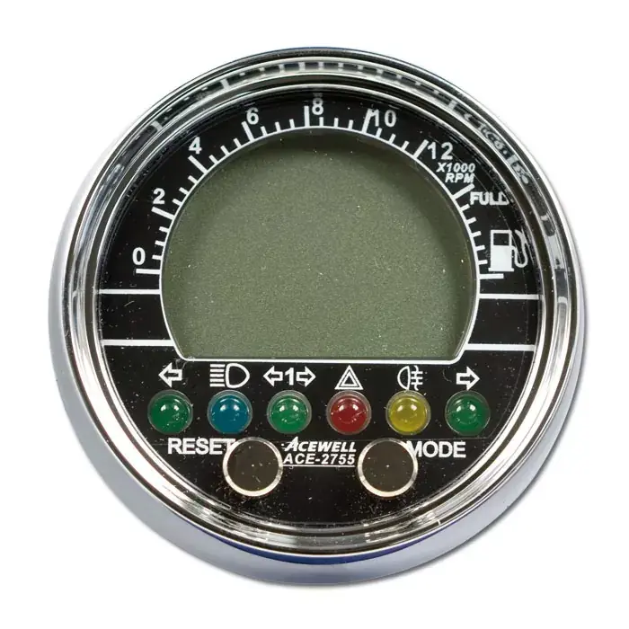 Jetzt Bestellen Acewell Multifunktionelles Digitalinstrument in Chrom – Einbau-Tacho mit Drehzahlmesser und Uhr