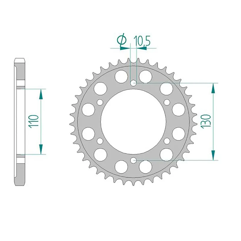 Preiswert AFAM Kettenrad ALU #525 45 Zähne 13815-45