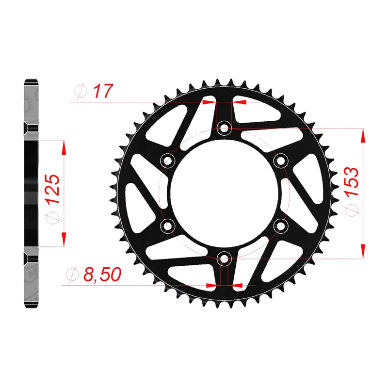 Neue Kollektion AFAM Kettenrad STAHL #520 48 Zähne 10212K-48